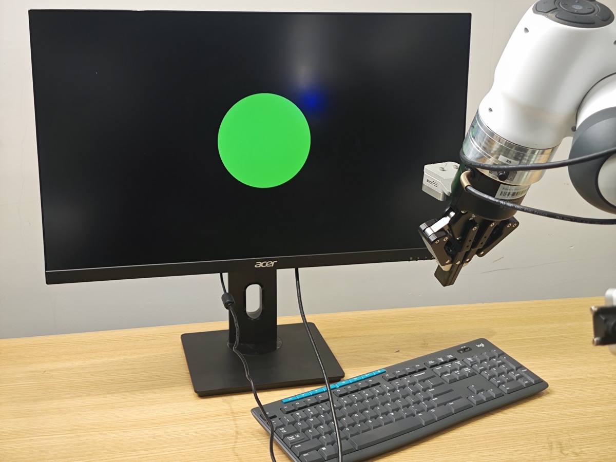 Screen turns green.